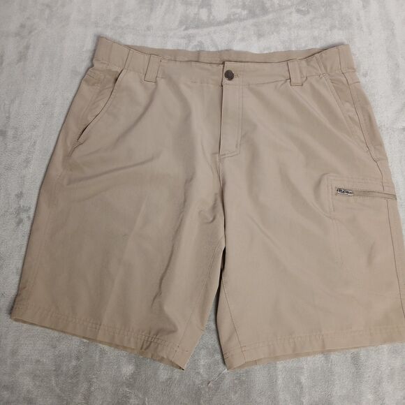 ZeroXposur Travel Series Shorts Mens 38 Beige Khaki Cargo Performance Stretch - Picture 1 of 8